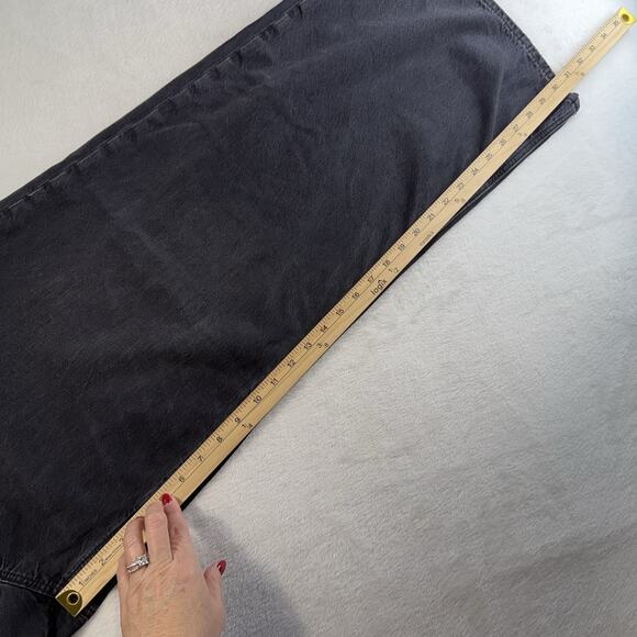 American Eagle 12 Long Super High Rise Ultra Wide Leg Jeans In Charcoal Strigid - Picture 15 of 16